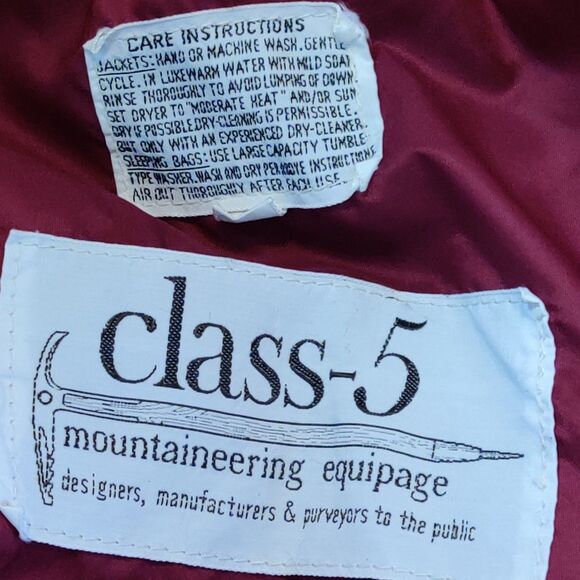 80s BTTF McFly Class 5 Mountaineering USA Made Goose Down Vest  Size L Burgundy - Picture 2 of 10
